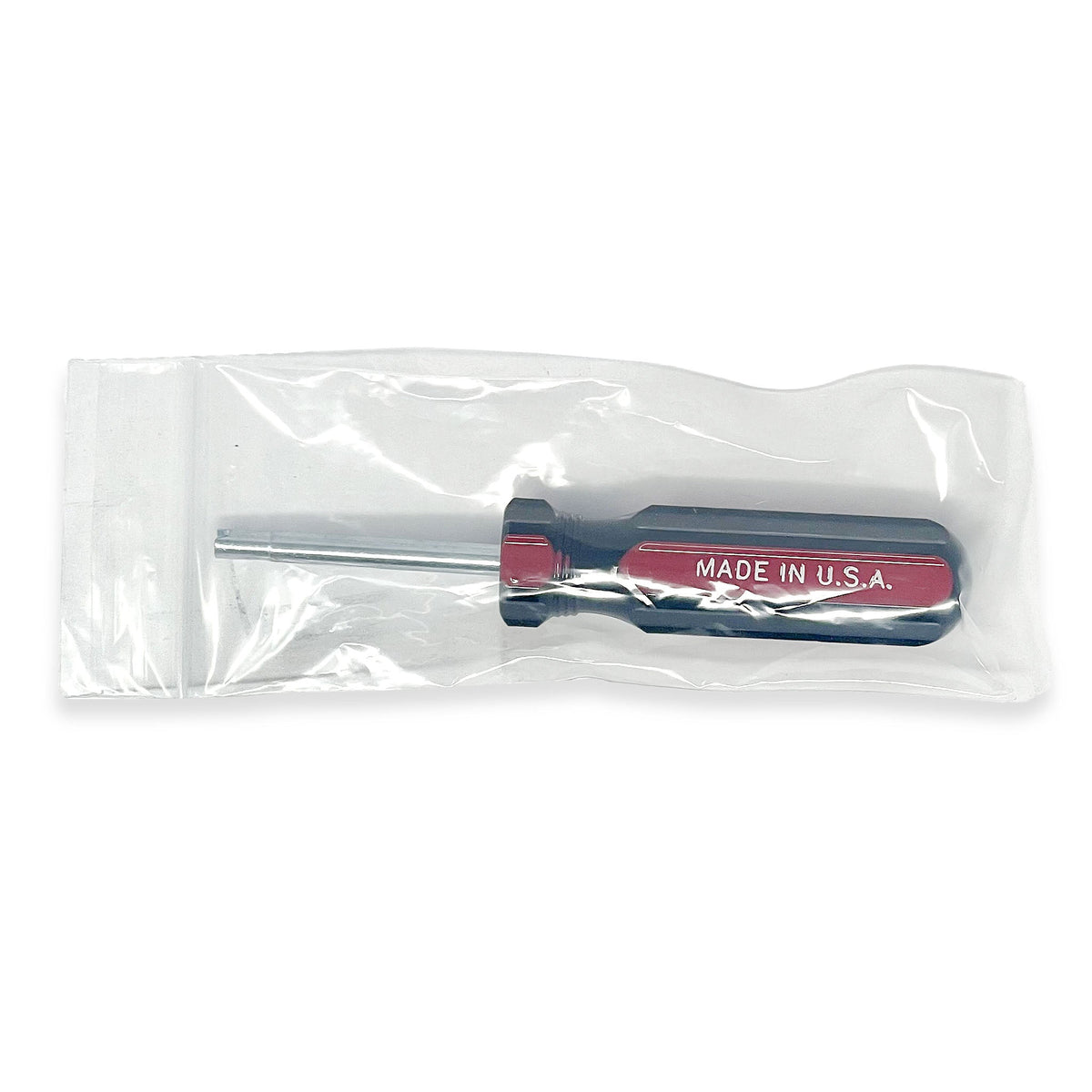 USA Made Screwdriver Valve Core Tool - Red/Black, Short