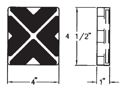 Western Rubber Arm Pad - 4-1/2" x 4" Rectangular (Pack of 4)