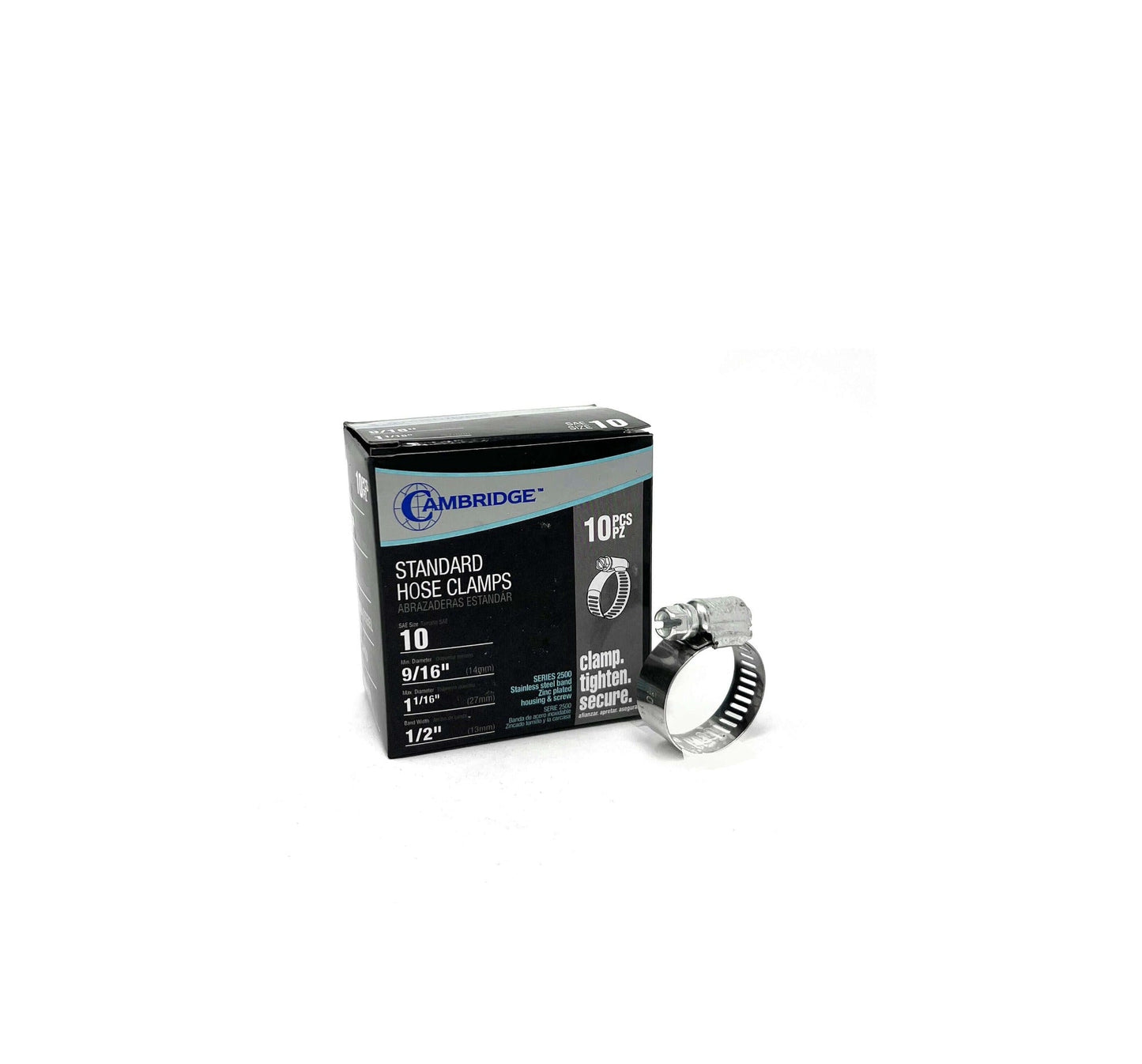 #10 - 9/16 TO 1-1/16 STANDARD HOSE CLAMP (BOX OF 10)
