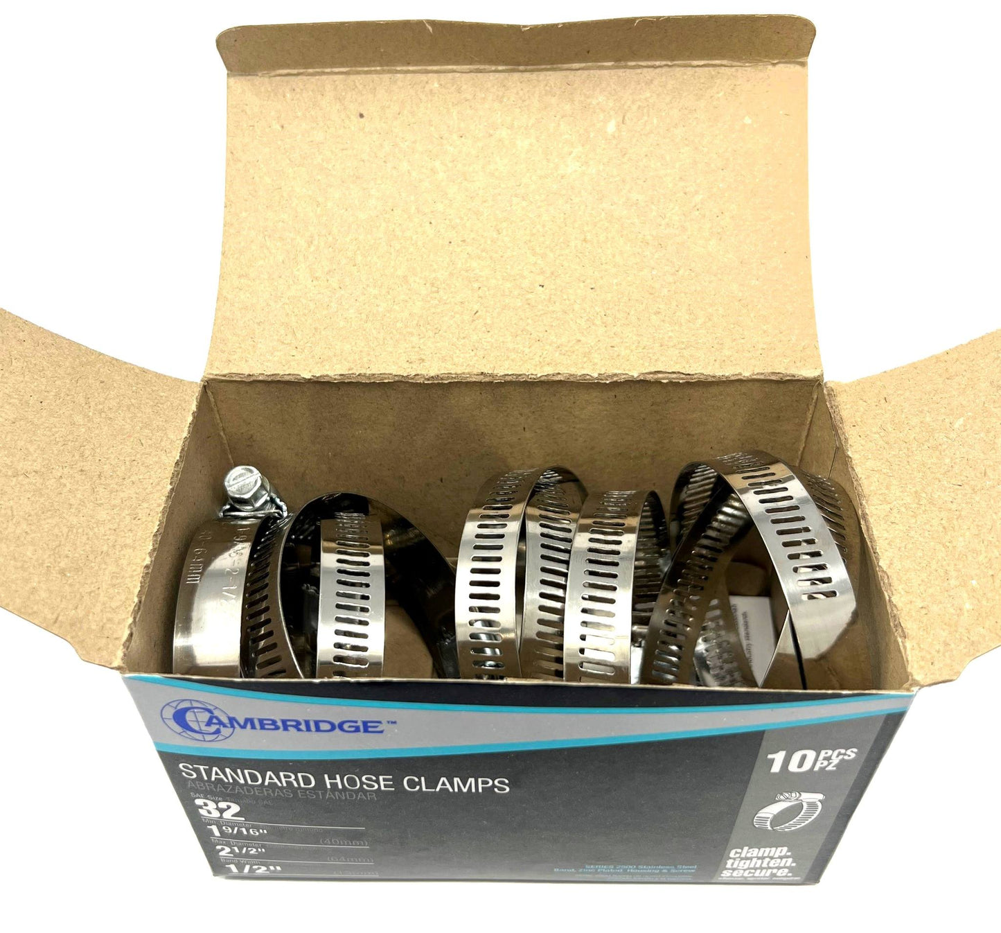 #32 - 1-9/16 TO 2-1/2 STANDARD HOSE CLAMP (Box of 10)