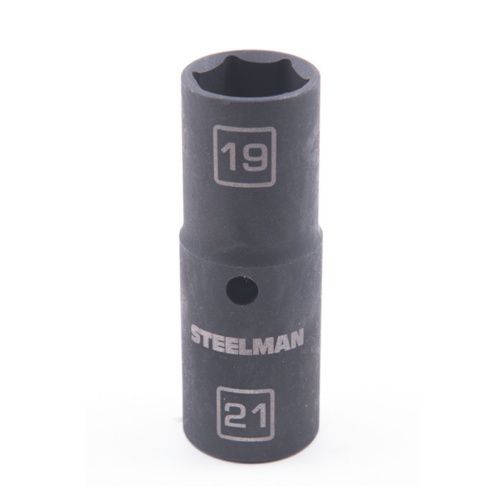1/2" Drive - 19mm x 21mm Deep Flip Impact Socket - Thin Wall