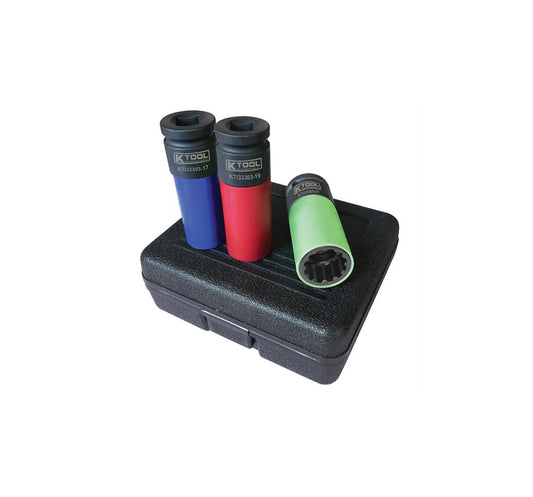 3-Pc ½” Drive Spline With Protective Sleeve Socket Set