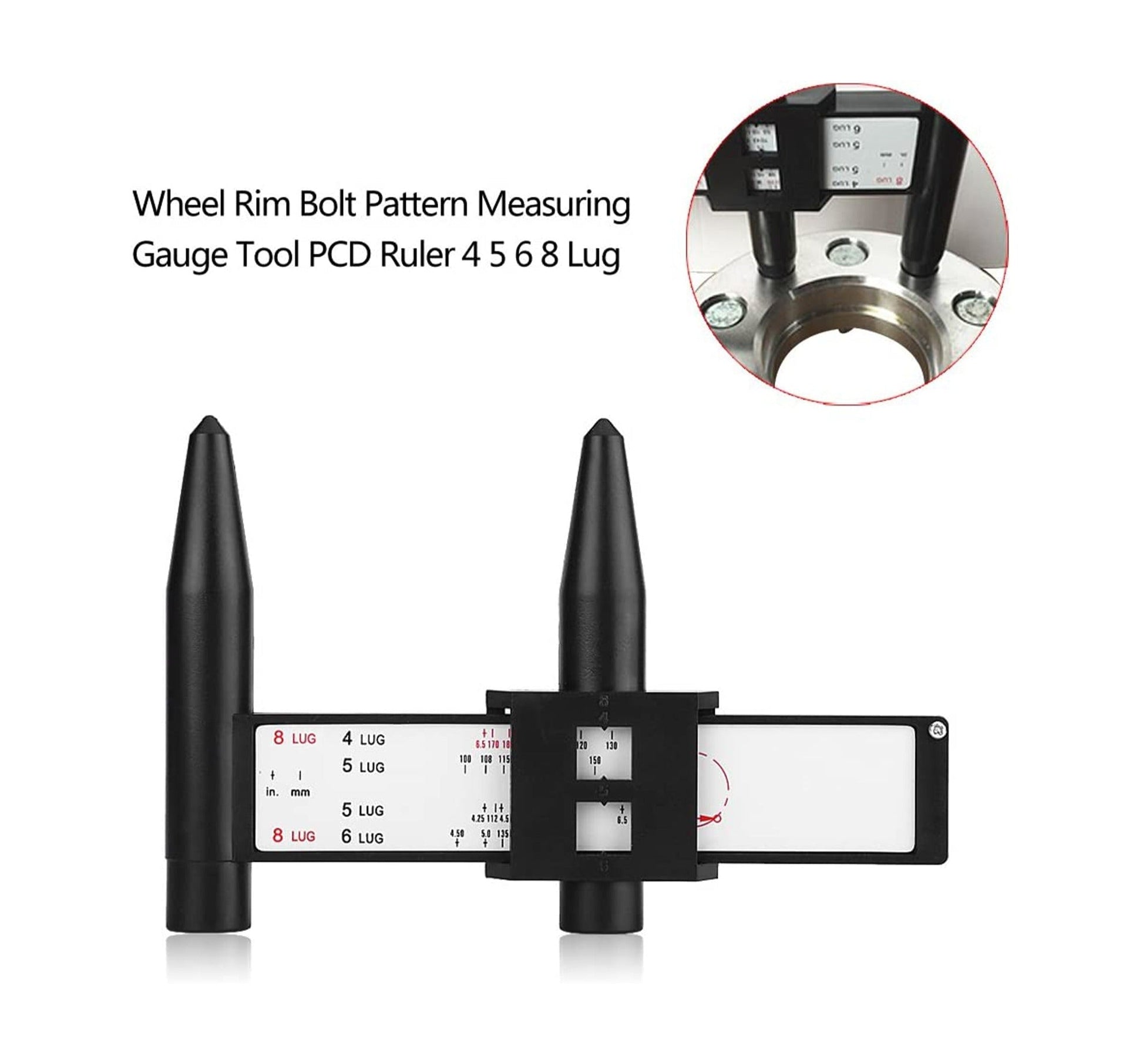Wheel Bolt Pattern/PCD Gauge - For 4,5, and 6 Lug Wheels
