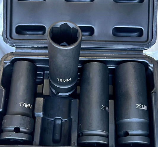 1/2in DR. 4-Piece Flank Bite Damaged Nut Removal Socket Set