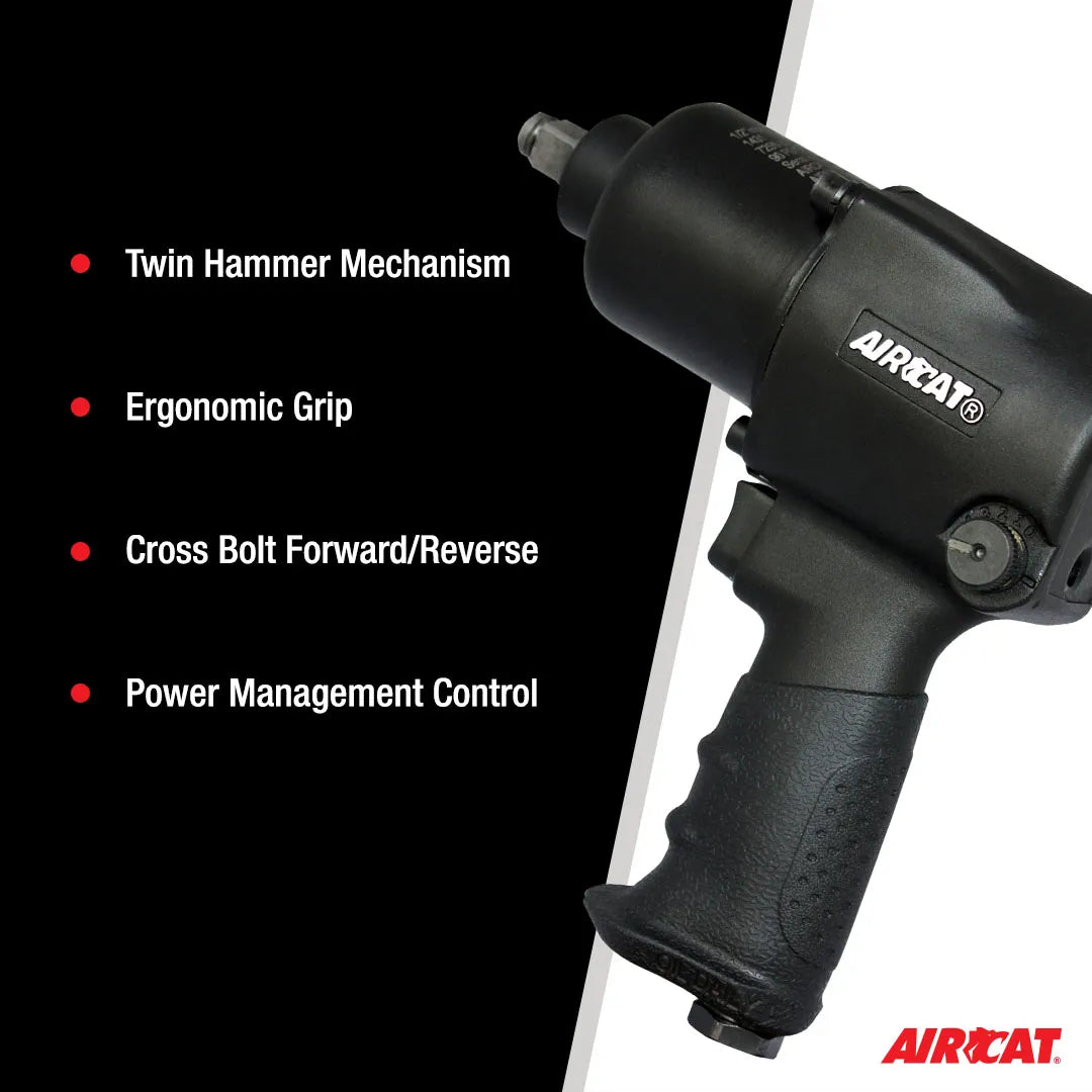 Aircat 1/2" Impact Wrench, Standard Anvil