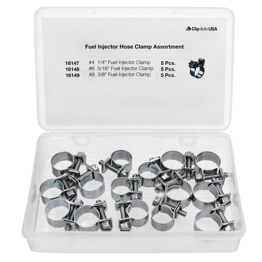 Fuel Injector Hose Clamp Assortment - 15pc
