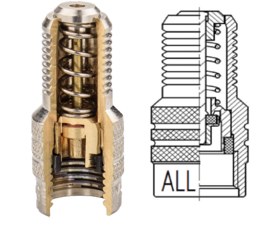 Alligator V2B Double Seal Flow Through Cap - Pack of 50