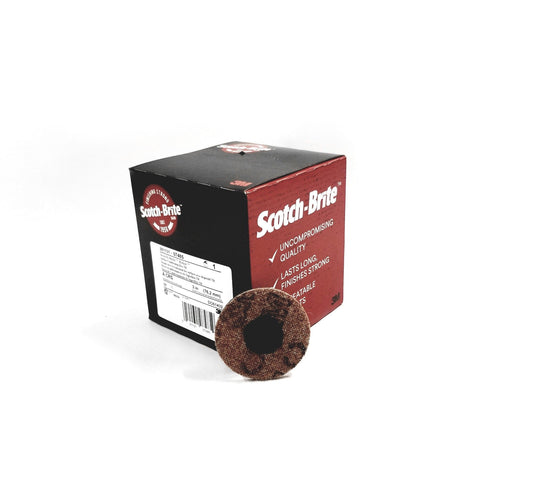Scotch-Brite Roloc 07485 Surface Conditioning Disc - Brown - Coarse - TR - 3 in - 4 Boxes