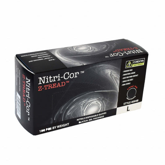 6mil Nitrile Gloves with “Z-Tread” (textured) - Medium, Box of 100