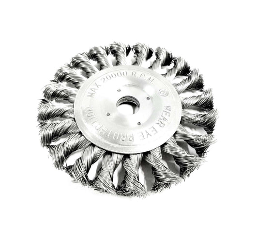 4" Twisted Wire Wheel With 3/8" Hole, 20,000 RPM