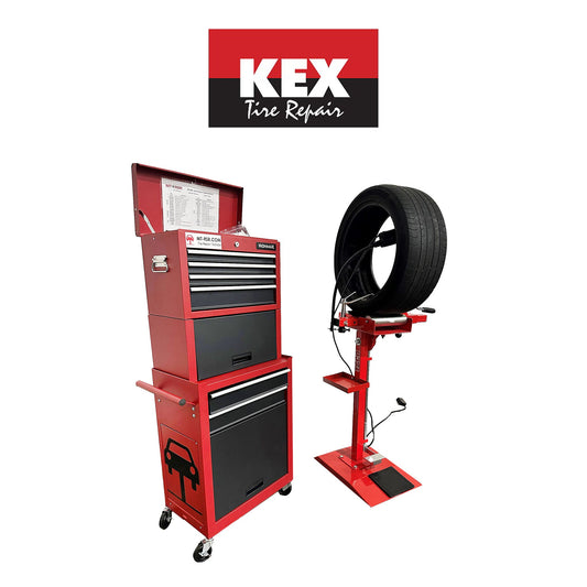MT-RSR - Kex - Tire Repair Toolbox, w/ Worklight, Tire Spreader, Milwaukee Buffer Kit