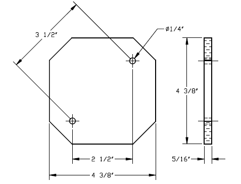 Western Rubber Arm Pad - 4 3/8" x 4 3/8" Hexagon (Pack of 4)