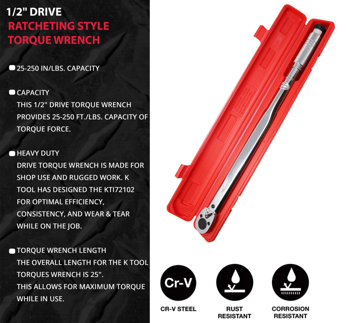 1/2IN. Torque Wrench 50-250FT./LBS.