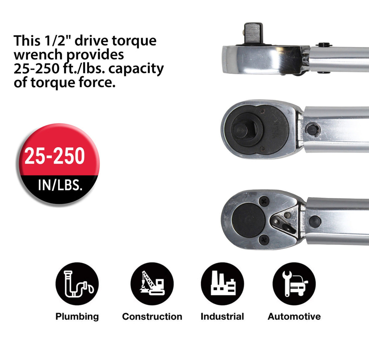 1/2IN. Torque Wrench 50-250FT./LBS.