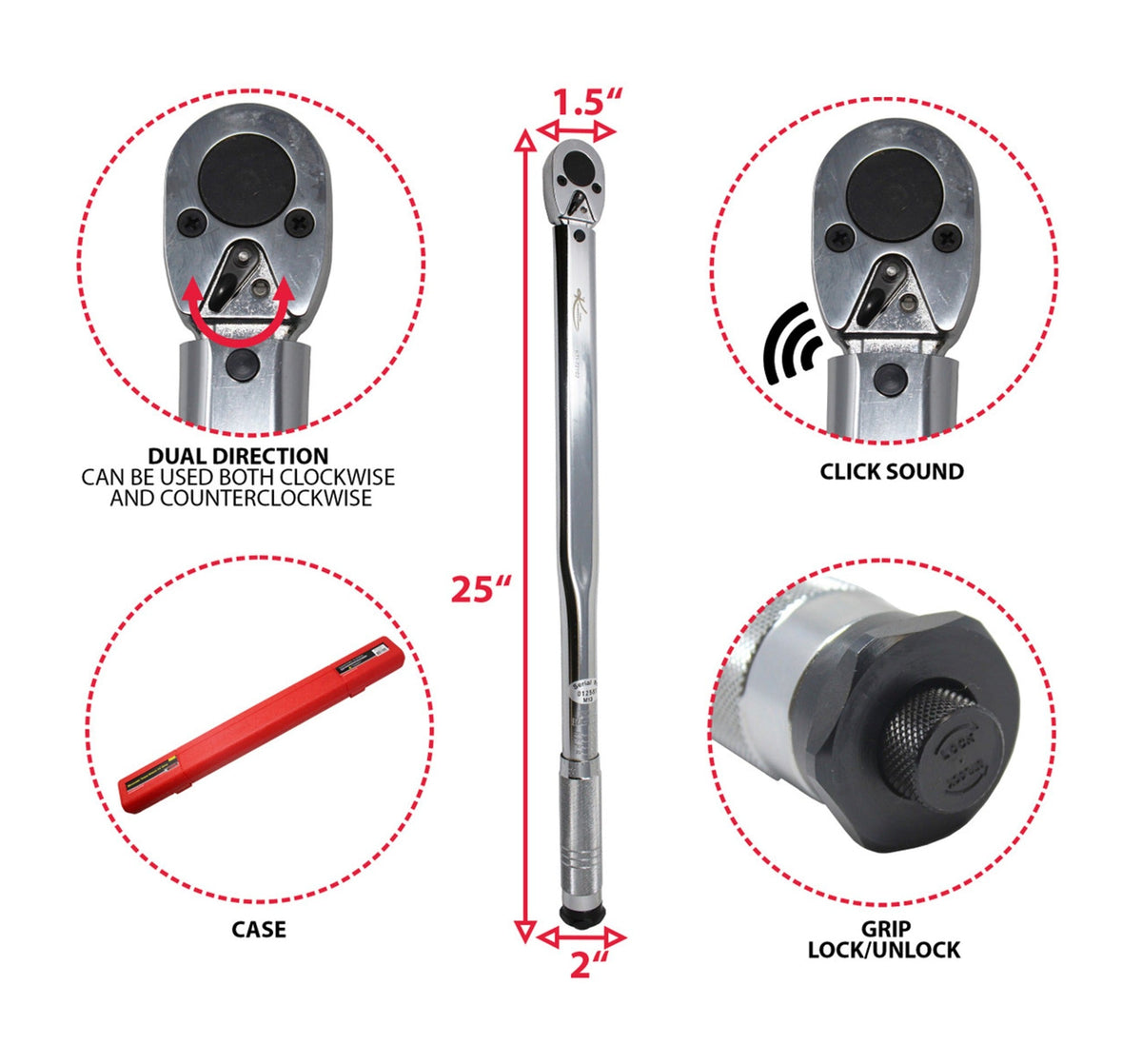1/2IN. Torque Wrench 50-250FT./LBS.