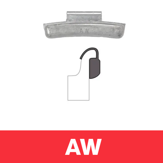 Clip-on WW - AW Profile,  1 oz, Box of 25 -  Zinc "Red" Eco