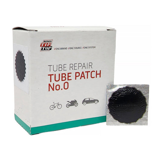 Rema B-0 Tube Patch, 1-1/4" Round, Black Edge (100 bx)
