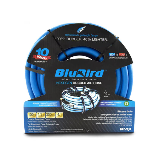 Blu-Bird 1/2" x 100', 2x1/2" male NPT with 3/8" Reducers