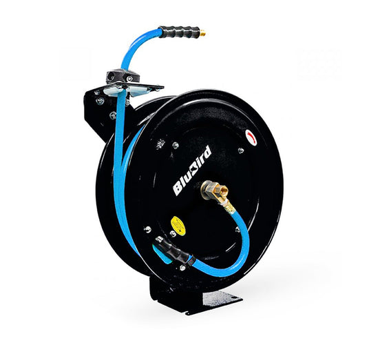 Blu-Bird Air Hose Reel - 1/2" x 50' 1/2" MPT w/ 3/8" Reducer - 300 PSI