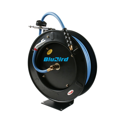 Blu-Bird Air Hose Reel - 3/8" x 50' 3/8 MPT w/ 1/4" Reducer - 300 PSI