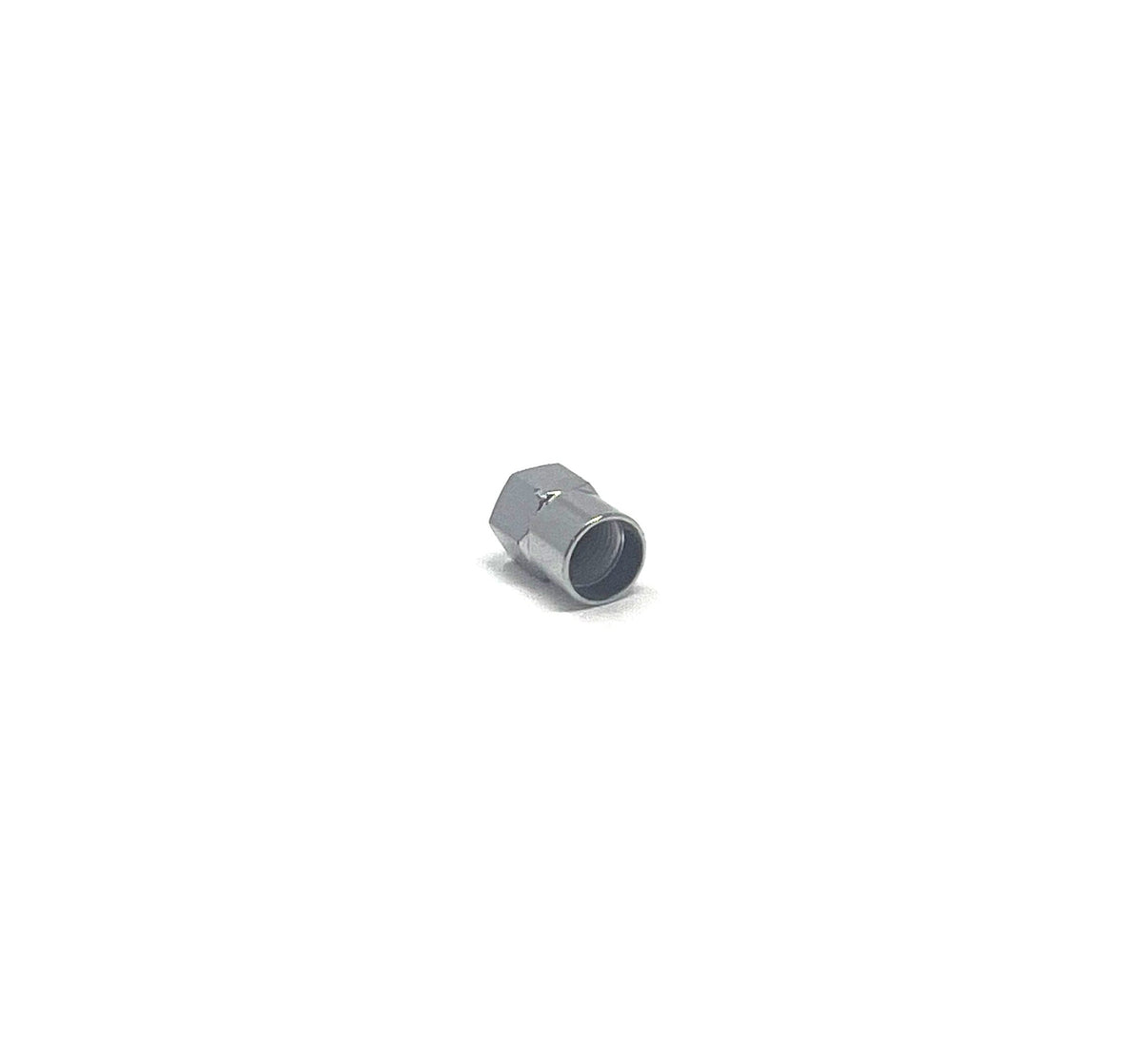 Chrome Plastic Hex Valve Cap with Green Top - 100/Box
