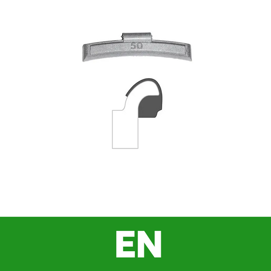 Clip-on WW - EN Profile,  35 g, Box of 10 -  Zinc "Green" Eco