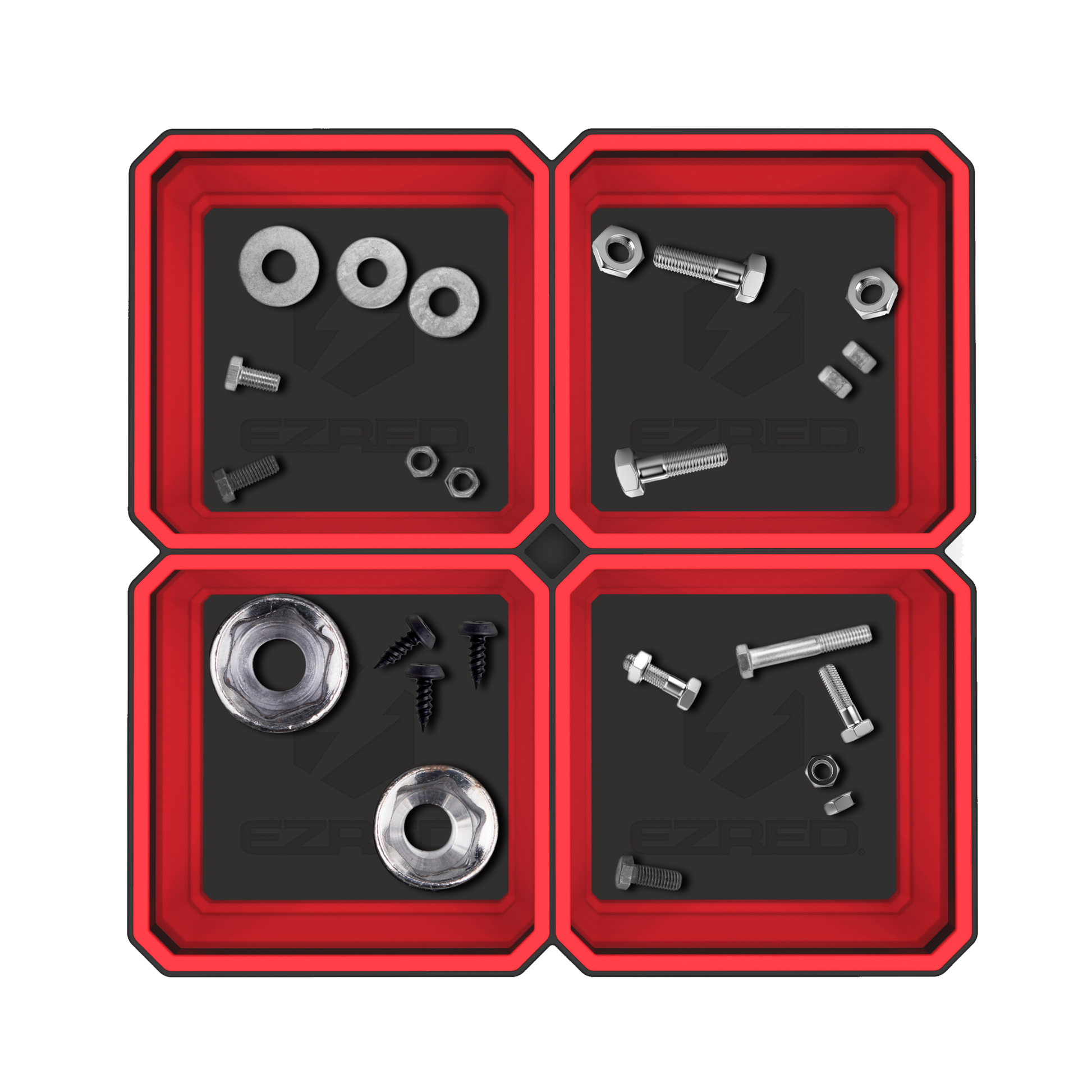 Large Expandable Magnetic Parts Tray - Red