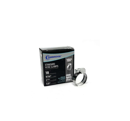 #10 - 9/16 TO 1-1/16 STANDARD HOSE CLAMP (BOX OF 10)