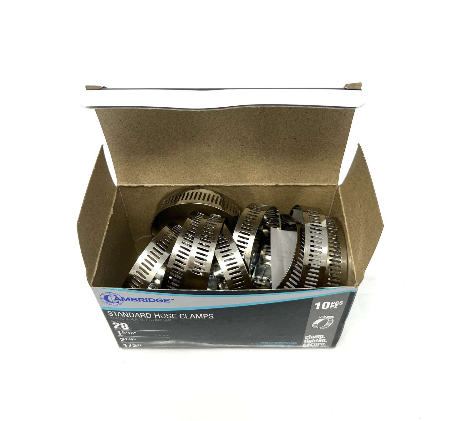 #28 - 1-5/16 TO 2-1/4 STANDARD HOSE CLAMP (Box of 10)