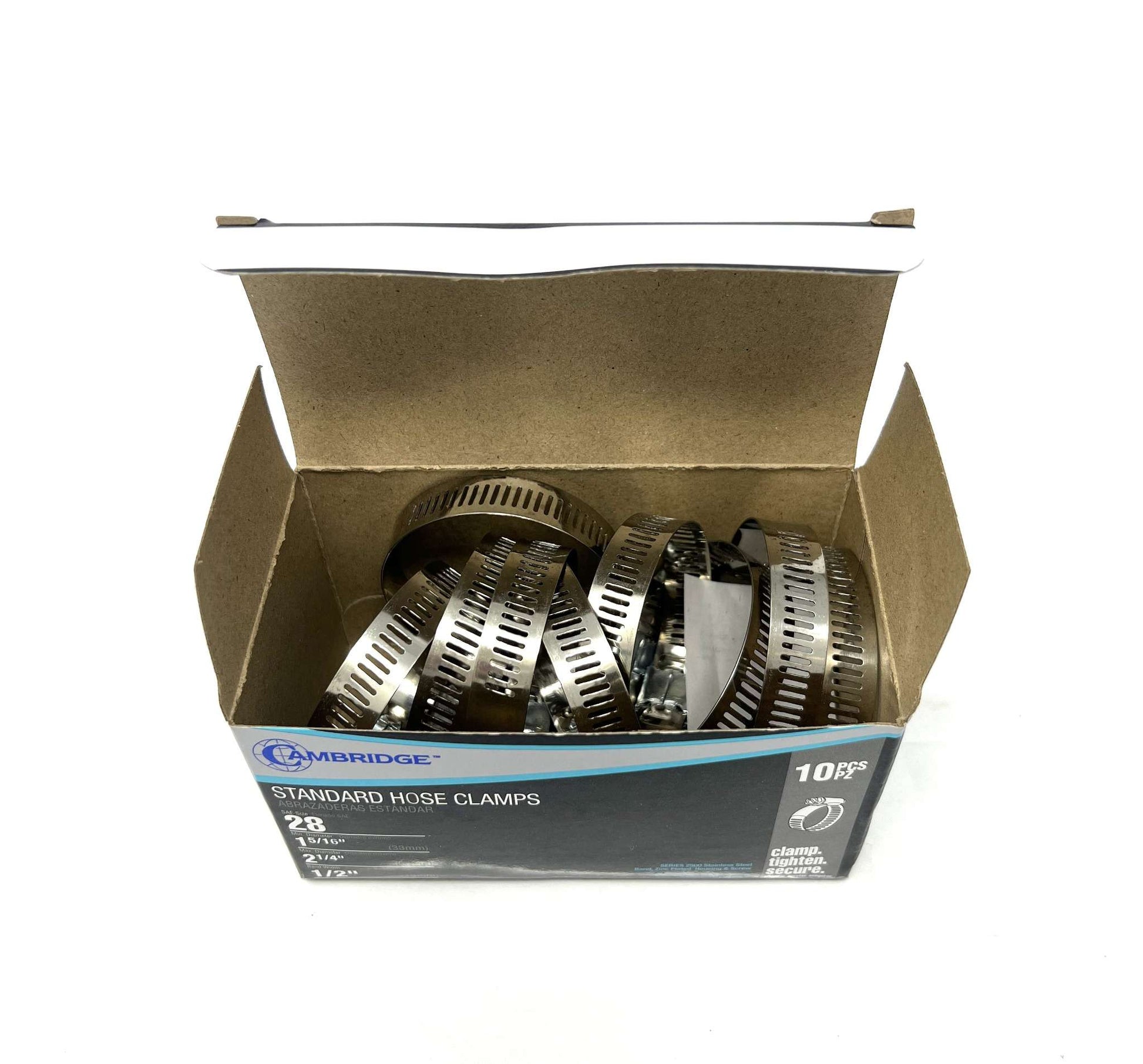 #28 - 1-5/16 TO 2-1/4 STANDARD HOSE CLAMP (Box of 10)