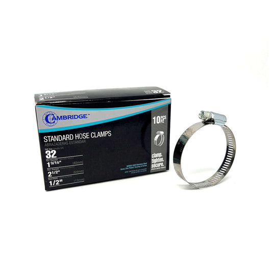#32 - 1-9/16 TO 2-1/2 STANDARD HOSE CLAMP (Box of 10)