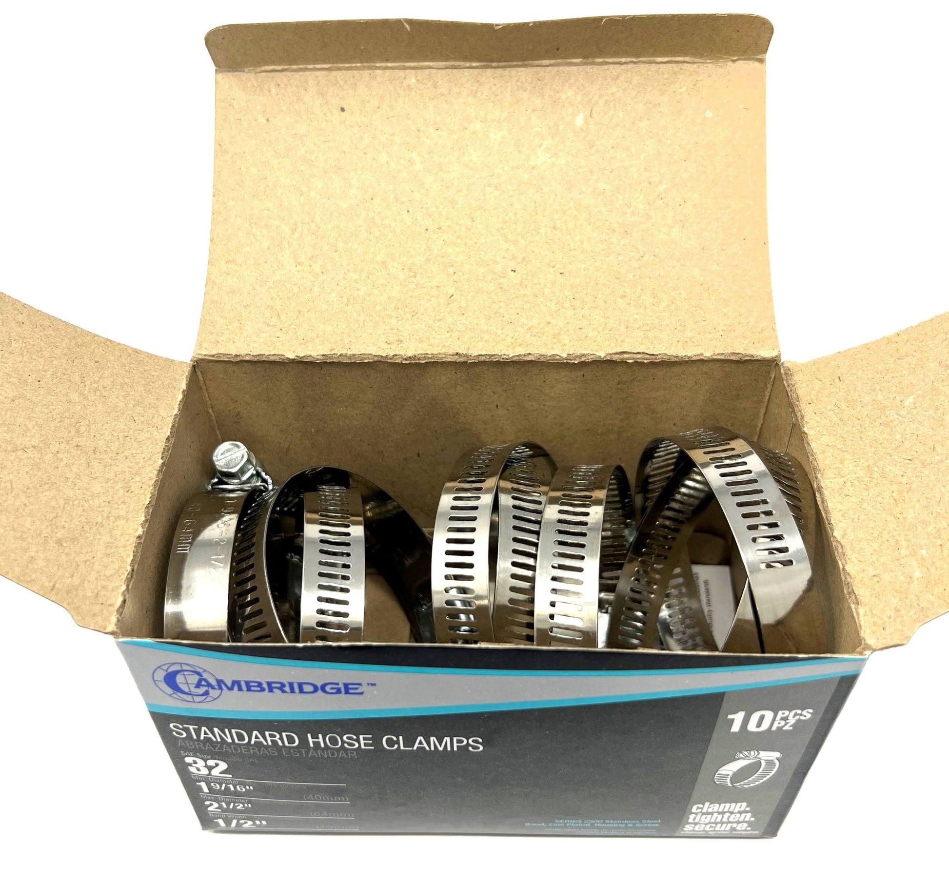 #32 - 1-9/16 TO 2-1/2 STANDARD HOSE CLAMP (Box of 10)