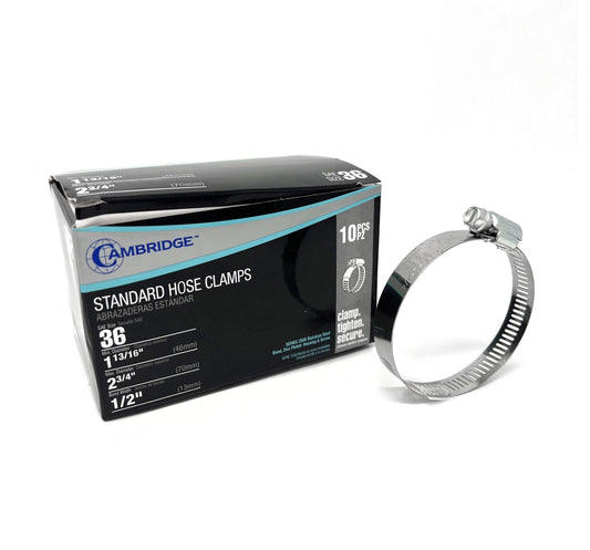 #36 1-13/16 TO 2-3/4 STANDARD HOSE CLAMP (Box of 10)