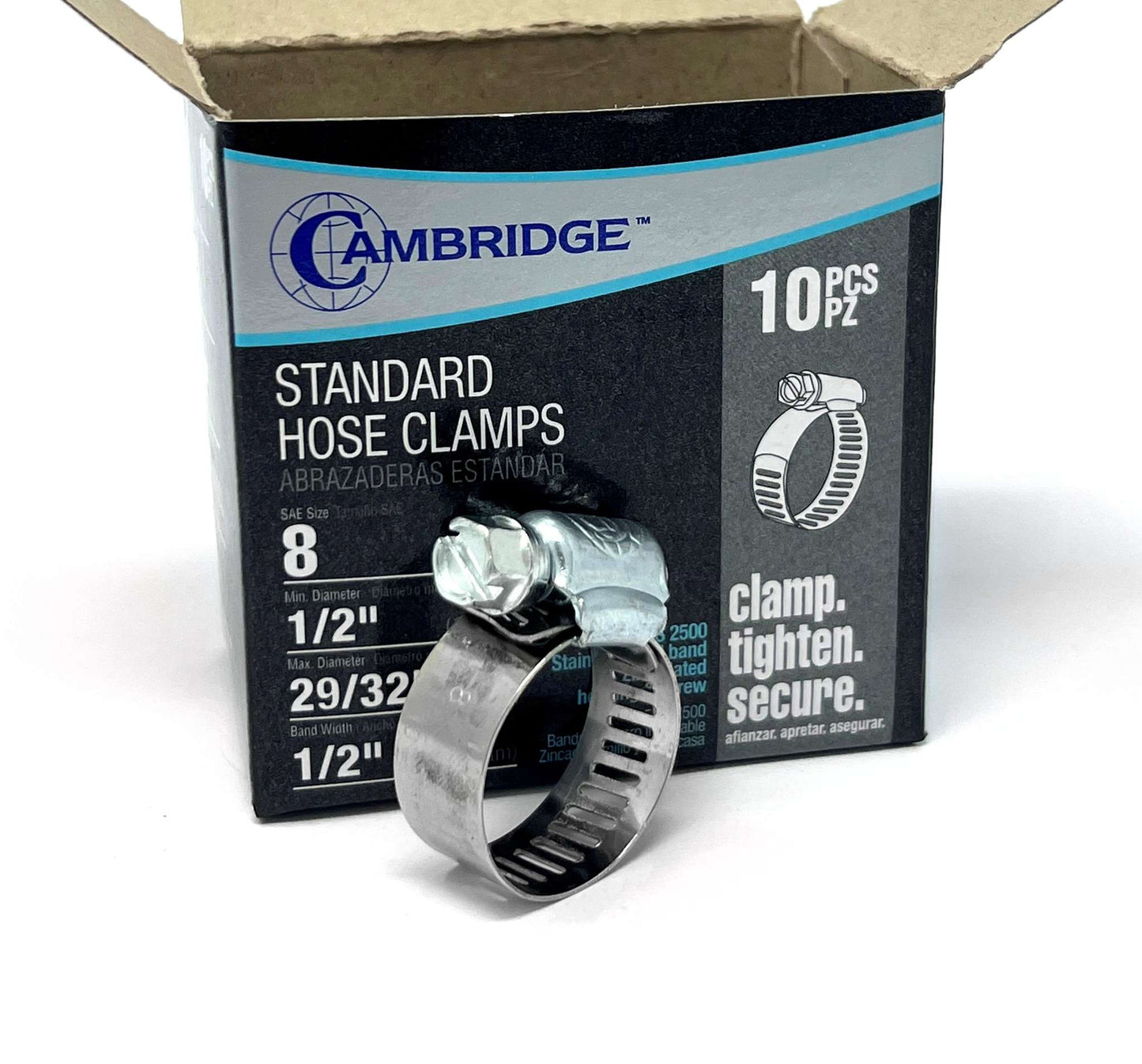 #8 - 1/2 TO 29/32 STANDARD HOSE CLAMP (Box of 10)