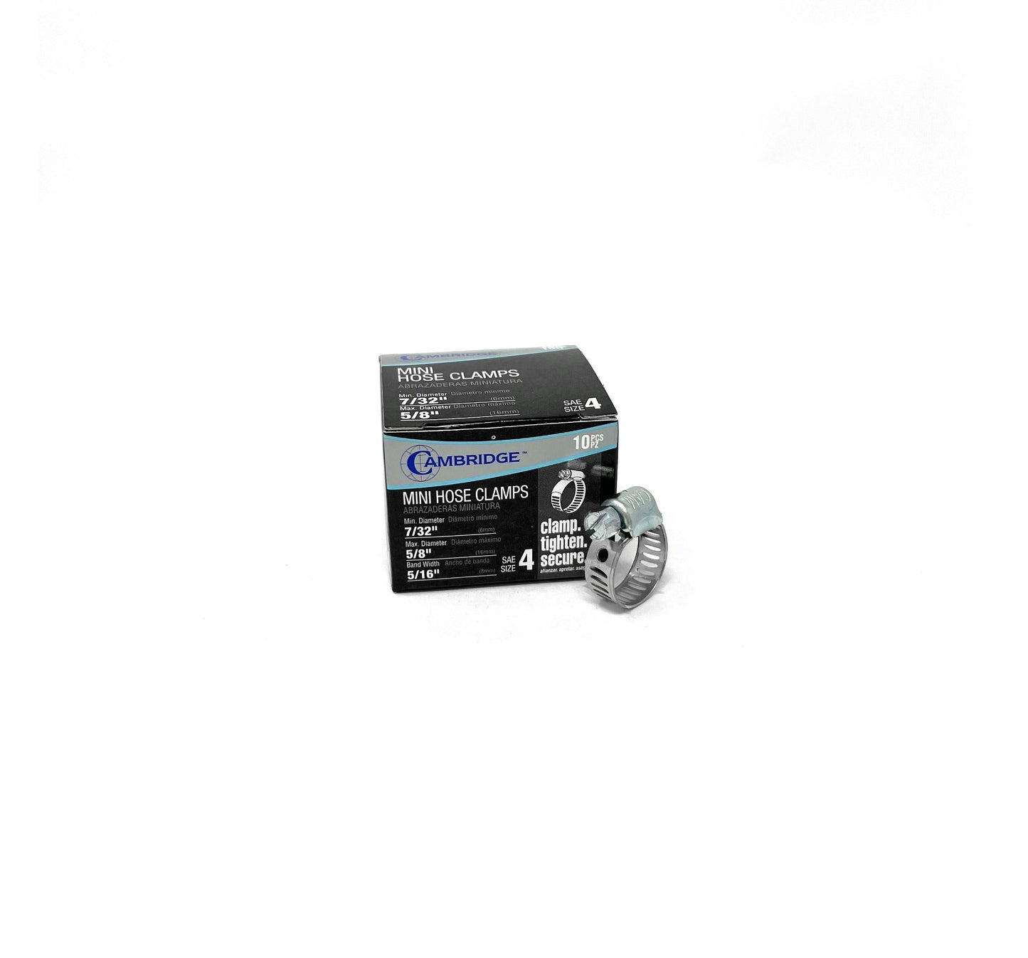 #4 - 7/32 TO 5/8 MINI HOSE CLAMP (BOX OF 10)