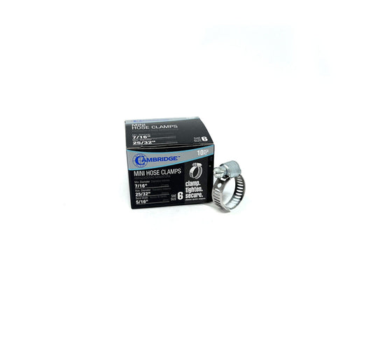 #6 - 7/16 TO 25/32 MINI HOSE CLAMP (BOX OF 10)