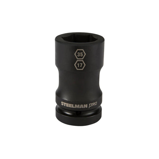 1-Inch Drive by 35mm 6-Point by 17mm 4-Point Combo Budd Wheel Impact Socket