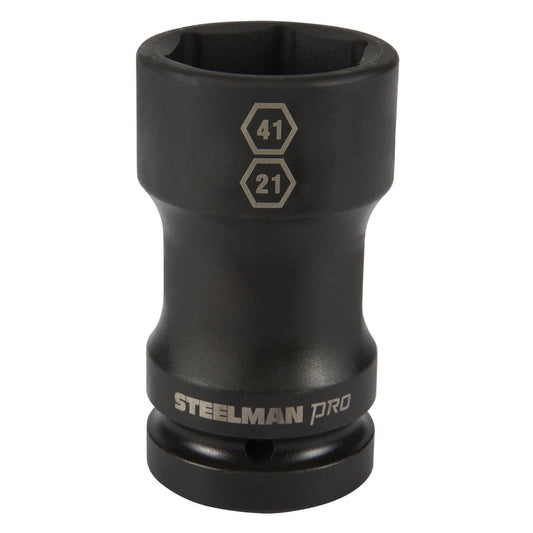 1-Inch Drive by 41mm 6-Point by 21mm 4-Point Combo Budd Wheel Impact Socket