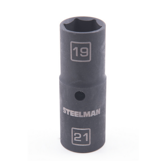 1/2" Drive - 19mm x 21mm Deep Flip Impact Socket - Thin Wall