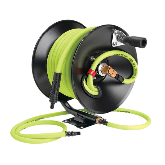 Manual Air Hose Reel, Fixed, Heavy-Duty, 3/8" x 50'