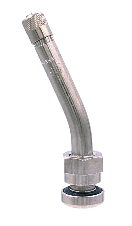 70 MS Nickle Tire Valve w/ 27 Deg. Bend - 25 Pack