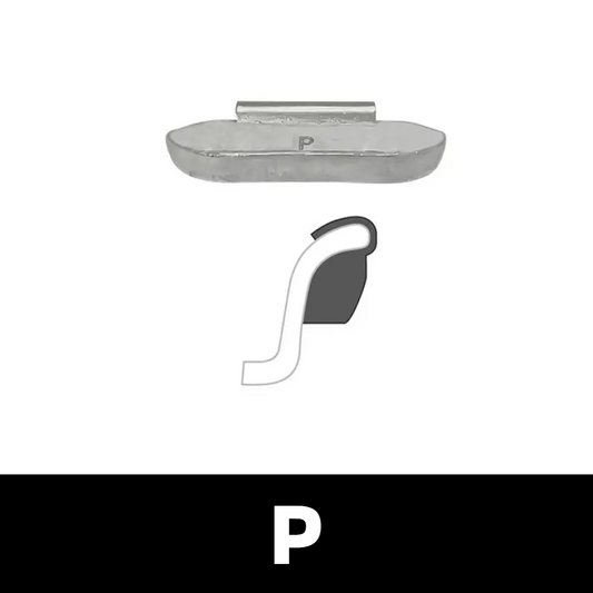 Zinc Clip-On Wheel Weights - P Profile - 0.5 oz
