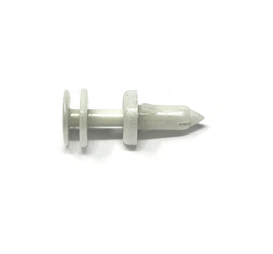 White Nylon Door Push Retainer Clip - 1/4" Hole Size 11/16" Stem Length (Pack of 50)