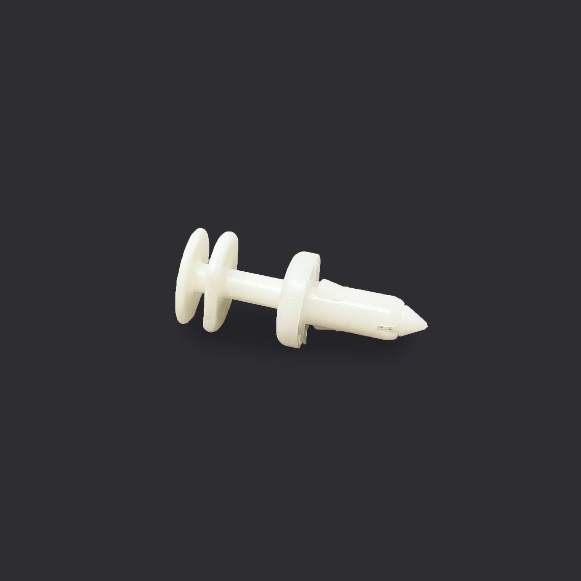 White Nylon Door Push Retainer Clip - 1/4" Hole Size 11/16" Stem Length (Pack of 50)