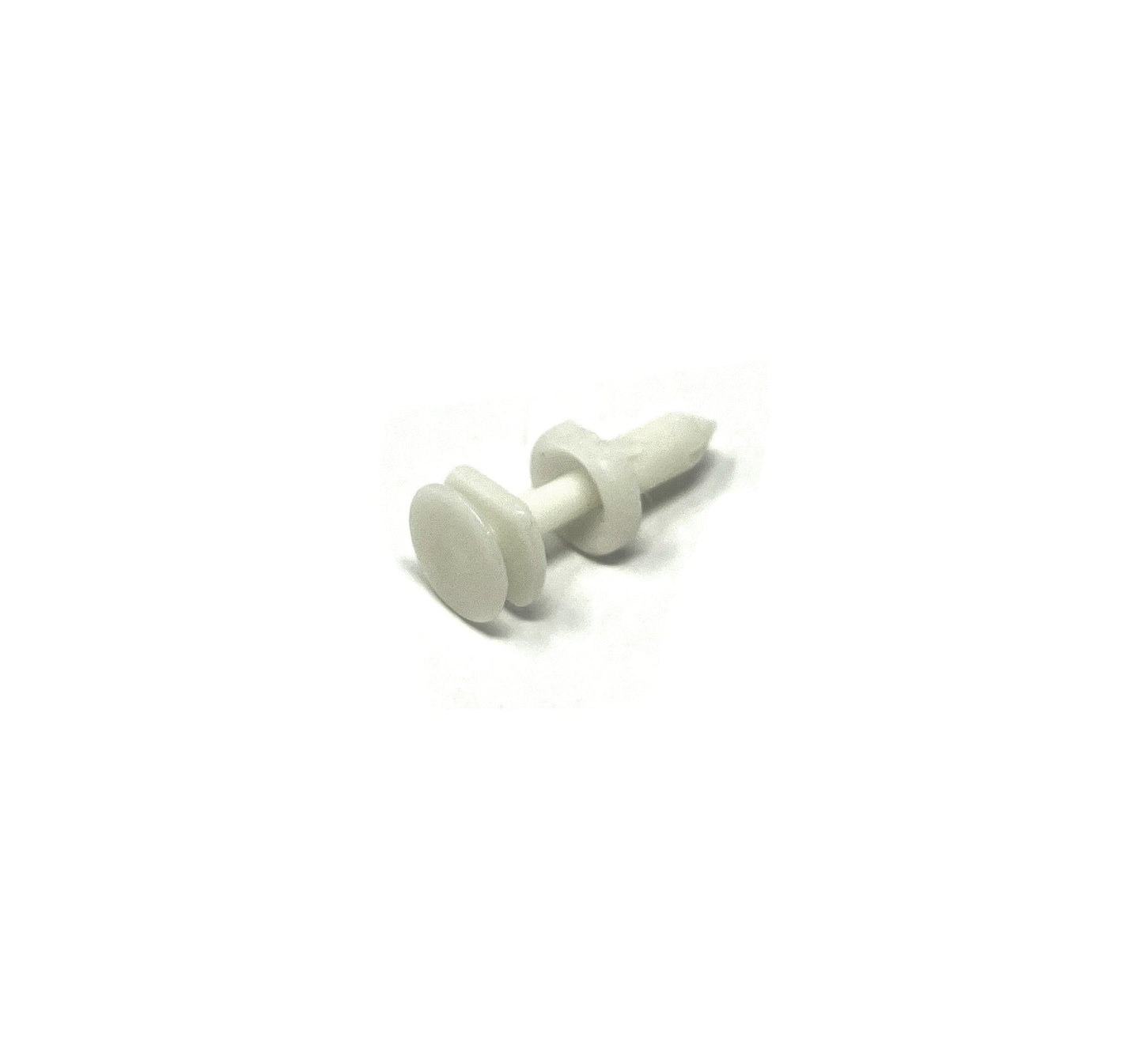 White Nylon Door Push Retainer Clip - 1/4" Hole Size 11/16" Stem Length (Pack of 50)