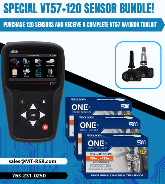 ATEQ VT57 TPMS Tool + 120 "One-Direct" TPMS Sensor Kit