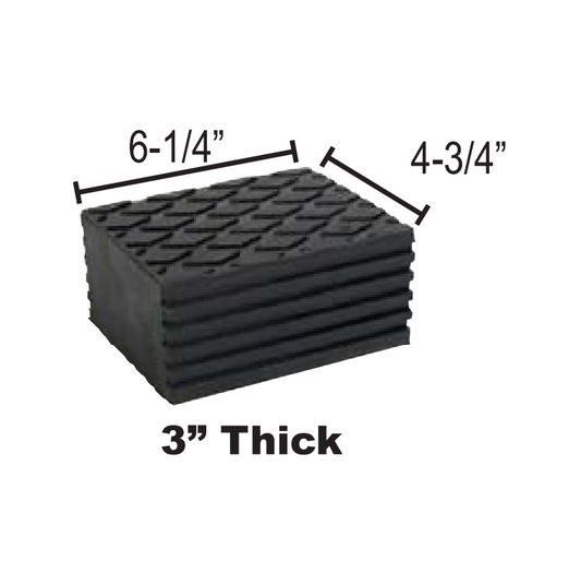 Universal Rubber Block 6-1/4" X 4-3/4" 3” Thick – Pack of 4