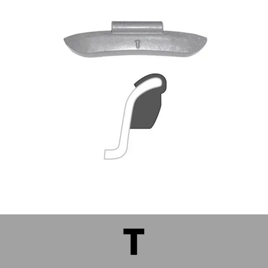 Steel Clip-On Wheel Weights - T Profile - 0.25 oz