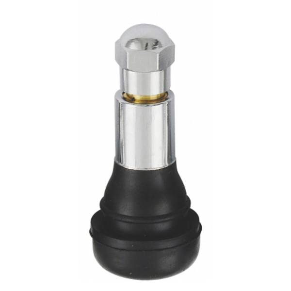 TR413AC - Snap-In Chrome Sleeve Tire Valve - 1.25" Height  - 50pk