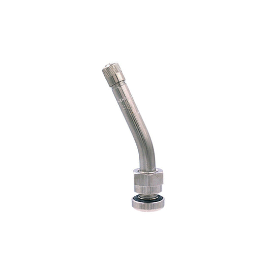 90 MS Nickel Tire Valve w/ 27 Deg. Bend - 25 Pack